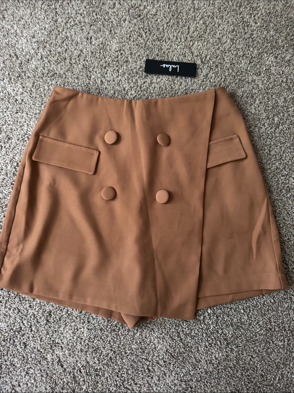 Lulu's Camel Brown Skort with Branded Tag